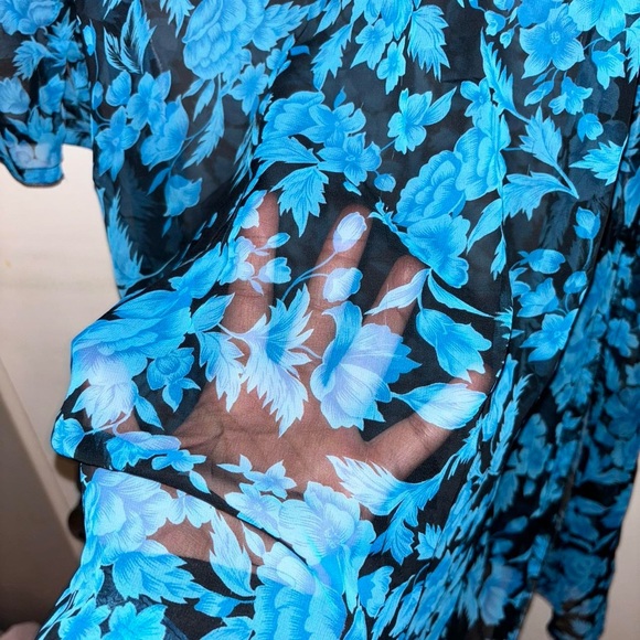 Size medium blue and black sheer dress - Picture 3 of 4